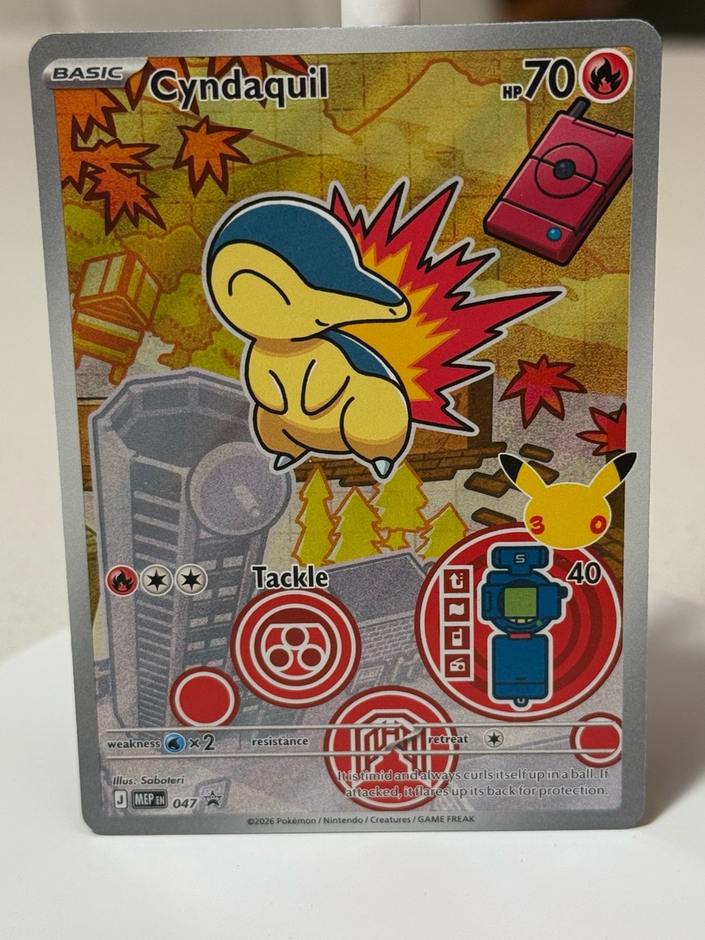 Cyndaquil Pokémon Card – 30th anniversary full art